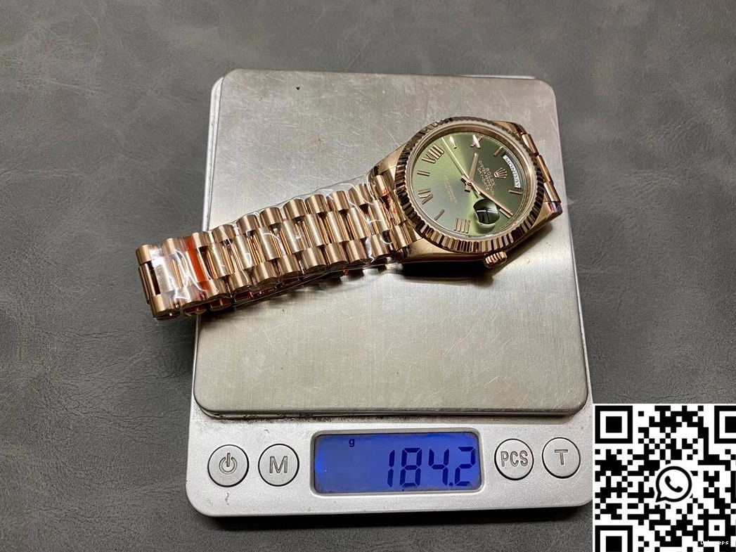 1006 Day v5 M228235-0025 Green Factory Tungsten Rose Rolex Date Functional QF Steel Dial Gold 0716